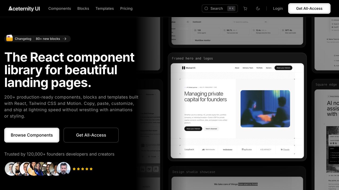 Aceternity UI Pro front page