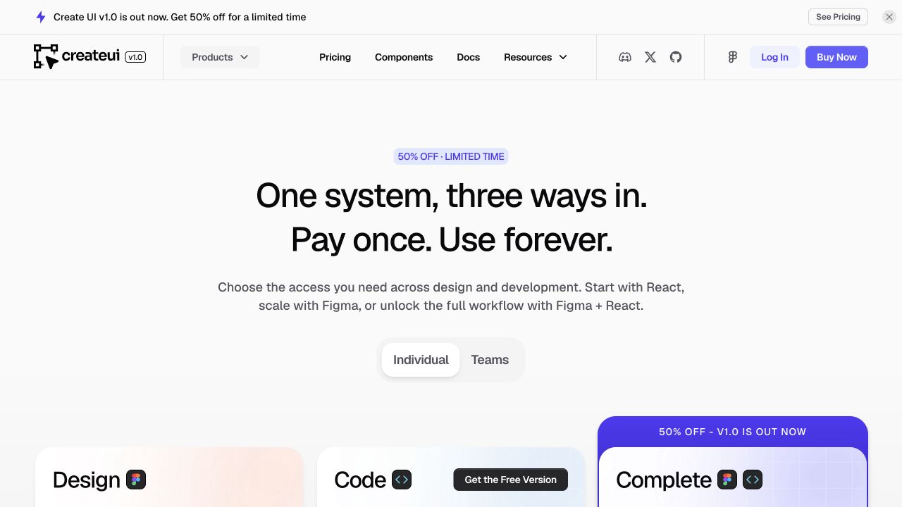 Create UI front page