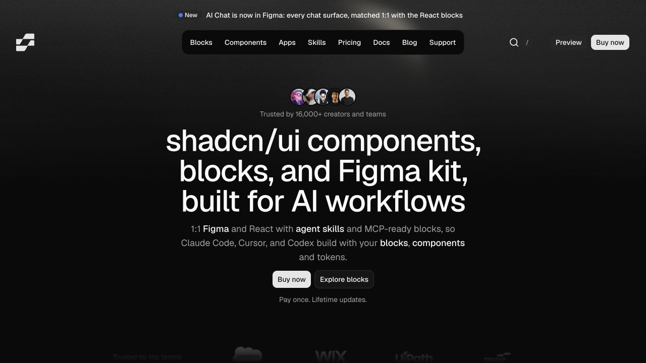 shadcncraft front page