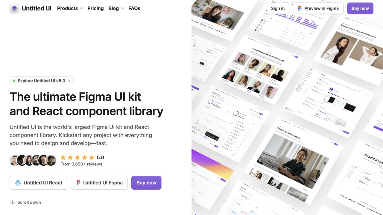 Untitled UI React front page